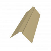 Планка конька плоского 150х40х150 0,45 PE с пленкой RAL 1014 слоновая кость (3м)