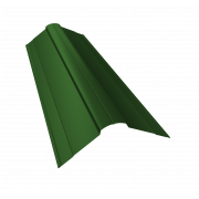 Планка конька фигурного 100x100 0,45 PE с пленкой RAL 6002 лиственно-зеленый (3м)