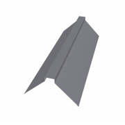 Планка конька плоского 150х40х150 0,5 Satin с пленкой RAL 7004 сигнальный серый (2м)