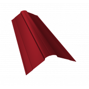 Планка конька фигурного 100x100 0,45 PE с пленкой RAL 3003 рубиново-красный (3м)