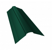 Планка конька фигурного 100x100 0,45 PE с пленкой RAL 6005 зеленый мох (3м)