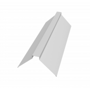 Планка конька плоского 115х30х115 0,5 Satin с пленкой RAL 9003 сигнальный белый (3м)