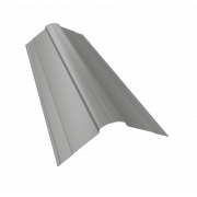 Планка конька фигурного 100x100 0,5 Satin с пленкой RAL 9006бело-алюминиевый (3м)