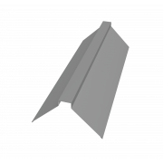 Планка конька плоского 150х40х150 0,5 Satin с пленкой RAL 9006бело-алюминиевый (3м)