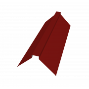 Планка конька плоского 150х40х150 0,5 Satin с пленкой RAL 3011 коричнево-красный (3м)