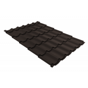 Профиль волновой Кредо Grand Line 0,5 GreenCoat Pural BT, matt RR 32 темно-коричневый (RAL 8019 серо-коричневый)