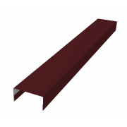 Крышка забора для горизонтального монтажа штакетника 0,5 Satin с пленкой RAL 3005 красное вино (2м)