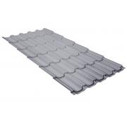 Металлочерепица квинта плюс Grand Line 0,5 Satin RAL 9006бело-алюминиевый