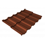 Профиль волновой модульный квинта Uno Grand Line c 3D резом 0,45 Drap TX RAL 8004 терракота