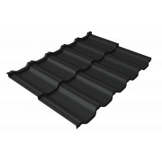 Профиль волновой модульный Квинта Uno Grand Line c 3D резом 0,5 GreenCoat Pural BT, matt RR2H3 (RAL 7016 антрацитово-серый)