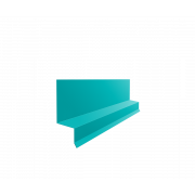 Отлив верхний фальц 0,45 PE с пленкой RAL 5021 водная синь (3м)