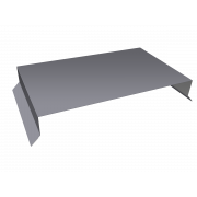 Парапетная крышка прямая 390мм 0,5 Satin с пленкой RAL 7004 сигнальный серый (2м)