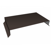 Парапетная крышка прямая 390мм 0,5 Satin с пленкой RR 32 темно-коричневый (2м)