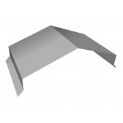 Парапетная крышка угольная 390мм 0,45 PE с пленкой RAL 9006бело-алюминиевый (2м)