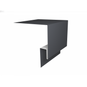 Планка околооконная сложная 200х50х18 (j-фаска) 0,5 Satin с пленкой RAL 9006бело-алюминиевый (2м)