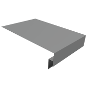 Планка околооконная сложная 300х50х18 (j-фаска) 0,5 Satin с пленкой RAL 9006бело-алюминиевый (3м)