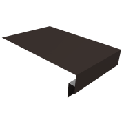 Планка околооконная сложная 300х50х18 (j-фаска) 0,5 GreenCoat Pural BT с пленкой RR 32 темно-коричневый (RAL 8019 серо-коричневый) (3м)