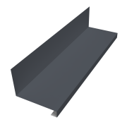 Планка примыкание нижнее к трубе для Кликфальц Pro 0,45 PE с пленкой RAL 7024 мокрый асфальт (2м)