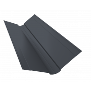 Планка ендовы верхней фигурной 150x150 0,45 PE с пленкой RAL 7024 мокрый асфальт (2м)