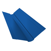 Планка ендовы верхней фигурной 150x150 0,5 Satin с пленкой RAL 5005 сигнальный синий (2м)