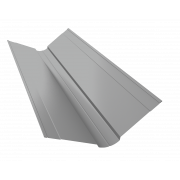 Планка ендовы верхней фигурной 150x150 0,5 Satin с пленкой RAL 9006 бело-алюминиевый (3м)