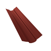 Планка ендовы верхней фигурной 70x70 0,5 Satin с пленкой RAL 3009 оксидно-красный (3м)