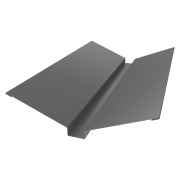 Планка ендовы верхней 115х30х115 0,5 Satin с пленкой RAL 9006бело-алюминиевый (3м)