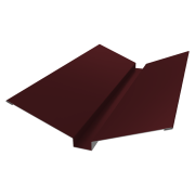 Планка ендовы верхней 115х30х115 0,5 Satin с пленкой RAL 3005 красное вино (3м)