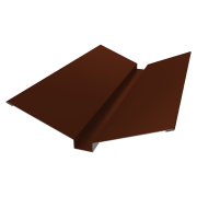 Планка ендовы верхней 115х30х115 0,5 Satin с пленкой RAL 3009 оксидно-красный (3м)