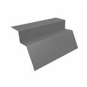 Планка карнизная для металлочерепицы квинта Uno 0,5 Satin с пленкой RAL 9006бело-алюминиевый (3м)