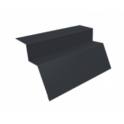 Планка карнизная для металлочерепицы квинта Uno 0,5 Satin с пленкой RAL 7024 мокрый асфальт (2м)