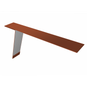Планка карнизная фальц 130х80 0,5 Satin с пленкой RAL 8004 терракота (2м)