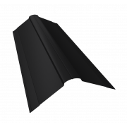 Планка конька фигурного 150x150 0,45 PE с пленкой RAL 9005 черный (3м)