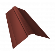 Планка конька фигурного 150x150 0,45 PE с пленкой RAL 3009 оксидно-красный (3м)