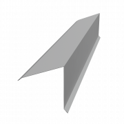 Планка конька односкатной кровли 160x160 0,45 PE с пленкой RAL 9006бело-алюминиевый (2м)