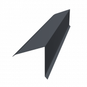 Планка конька односкатной кровли 160x160 0,45 PE с пленкой RAL 7024 мокрый асфальт (2м)