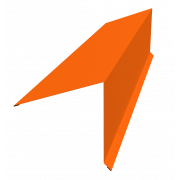 Планка конька односкатной кровли 180x160 0,45 PE с пленкой RAL 2004 оранжевый (2м)