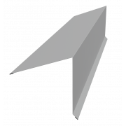 Планка конька односкатной кровли Grand Line 180x160 0,5 Satin с пленкой RAL 9006бело-алюминиевый (3м)