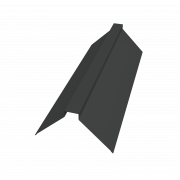 Планка конька плоского 115х30х115 0,5 Satin Matt RAL 7016 антрацитово-серый (3м)