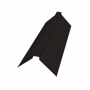 Планка конька плоского 115х30х115 0,5 Satin с пленкой RAL 9005 черный (3м)