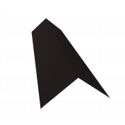 Планка конька плоского 145х145 0,5 Satin с пленкой RAL 9005 черный (3м)