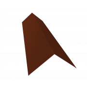 Планка конька плоского 145х145 0,5 Satin с пленкой RAL 3009 оксидно-красный (2м)