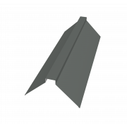 Планка конька плоского 150х40х150 0,45 PE с пленкой RAL 7005 мышино-серый (2м)