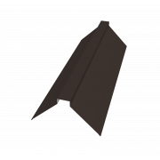 Планка конька плоского 150х40х150 0,5 Satin с пленкой RR 32 темно-коричневый (2м)