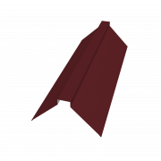 Планка конька плоского 150х40х150 0,5 Satin с пленкой RAL 3005 красное вино (3м)