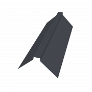 Планка конька плоского 150х40х150 0,5 Satin с пленкой RAL 7024 мокрый асфальт (3м)