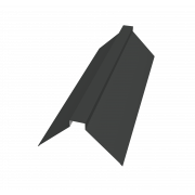 Планка конька плоского 150х40х150 0,5 Satin с пленкой RAL 7016 антрацитово-серый (2м)