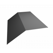 Планка конька плоского 190х190 0,5 Satin с пленкой RAL 9006бело-алюминиевый (2м)