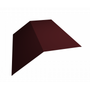 Планка конька плоского 190х190 0,5 Satin с пленкой RAL 3005 красное вино (2м)