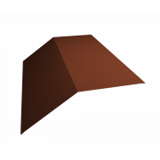 Планка конька плоского190х190 0,5 Satin с пленкой RAL 8004 терракота (3м)